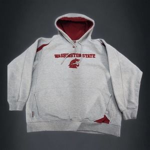 Nike Washington State Cougars Center Swoosh Hoodie Size L Y2K College Grey Red
